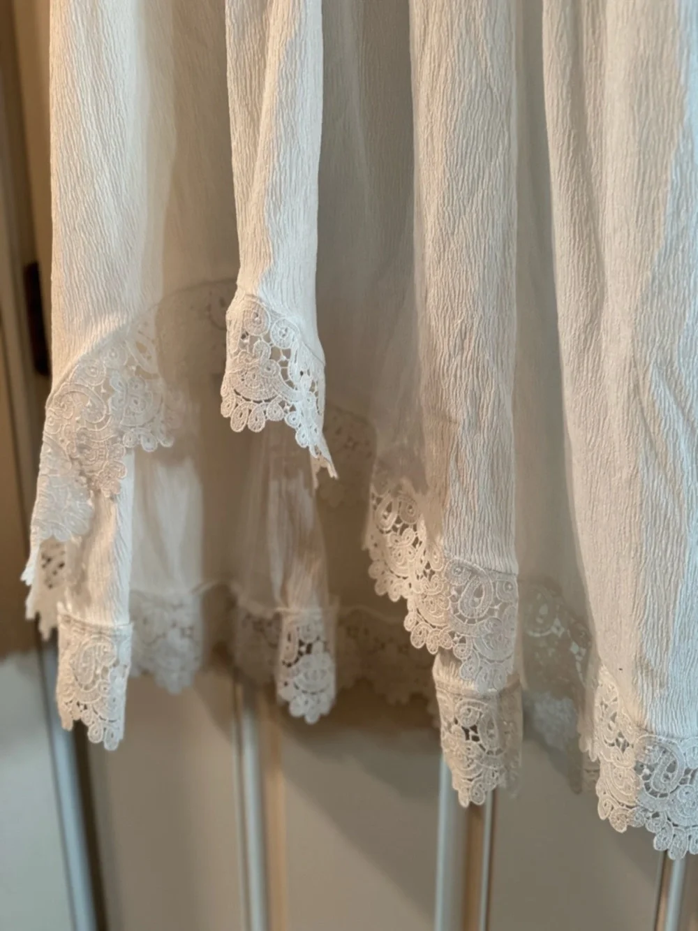 White Crochet-Detail Sundress - Picture 3 of 9